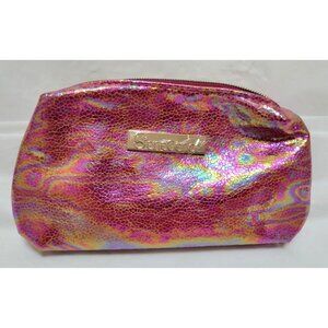 SeneGence Iridescent Pink Cosmetic Makeup Bag With Gold Tone Hardware / Zipper